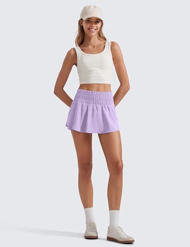 Image of CRZ YOGA Ruffle Skirt Overlay Athletic Shorts | High Waisted, Quick Dry, Lightweight, Flowy, A Zip Pocket, for Women