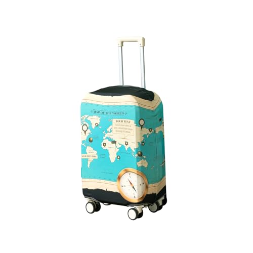 Image of HOKIPO Suitcase Covers for Trolley Suitcase, 220gsm Durable and Washable, Small (18-19inch) - Adventure Atlas (AR-6343-D1)