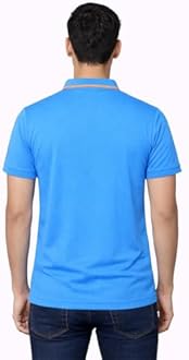 India Cricket Fan Polo Jersey Tshirt | Lightweight Breathable Comfortable Sportswear | Team Cricket Sports Wear T-Shirt for Men - Blue