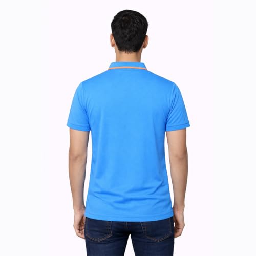 Unirec | India Cricket Fan Polo Jersey Tshirt | Lightweight Breathable Comfortable Sportswear | Team Cricket Sports Wear T-Shirt for Men - Blue