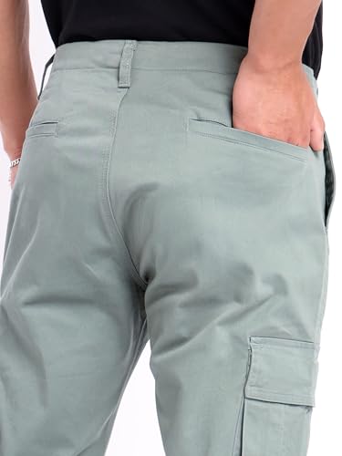 Image of Beyoung Cotton Lycra 6 Pocket Regular Fit Cargo Pants for Men | Cargo Trousers for Men