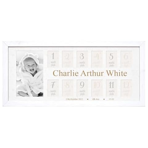 ukgiftstoreonline Personalised Baby First Year Frame Cover