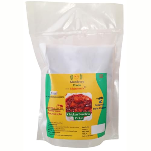 Boneless Chicken Pickle/Andhra Chicken Pickle (ఆంధ్ర Boneless చికెన్ ఆవకాయ)/ Godavari Style/Home Made/Manjeera Foods (500 GM)
