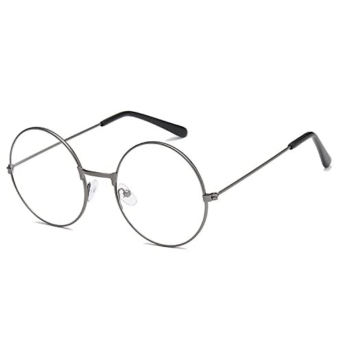 SOHUPAC Classic Round Glasses Retro Circle Eyeglasses Clear Lens Metal