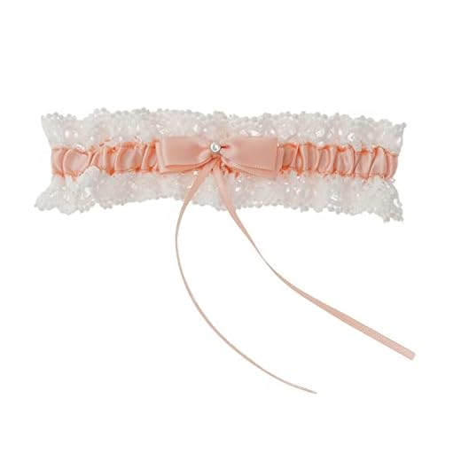 Egurs Liga de encaje para boda, liguero de novia con lazo, elástica, con flores, vestido de novia, accesorios de color naranja