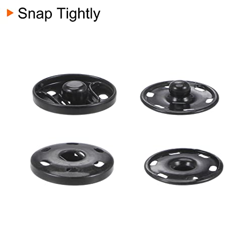 Uxcell 40 Sets Sew-On Snap Buttons, 20Mm 0.79 Inch & 12Mm 0.83 Inch Copper Metal Snap Fasteners Press Studs Buttons For Sewing Clothing Diy, Black #TOP4