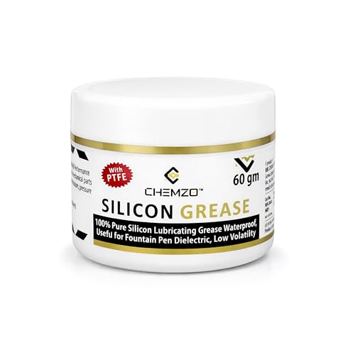Image of CHEMZO Silicone Lubricating Grease with PTFE | White, 60 g | 100% Synthetic Grease | Dielectric | Multi purpose | Moisture Resistant, Non-Staining Formula | Excellent sound dampening |
