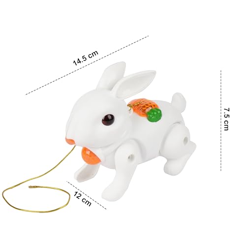 Image of Asian Interactive Cute Crawling Rabbit Toy - Musical Light-Up Toy with LED Lights, Music, and Pull-String Control for Kids Ages 3+