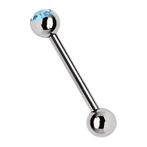 Modern Nature Titanium Tongue Barbell with Stone Cover