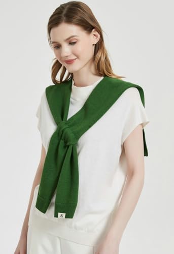 Women's Casual Knit Sweater Shawl Wrap Tied Detachable Fake Collar Triangle Knotted Shawls Travel Cape Shoulder Tops3