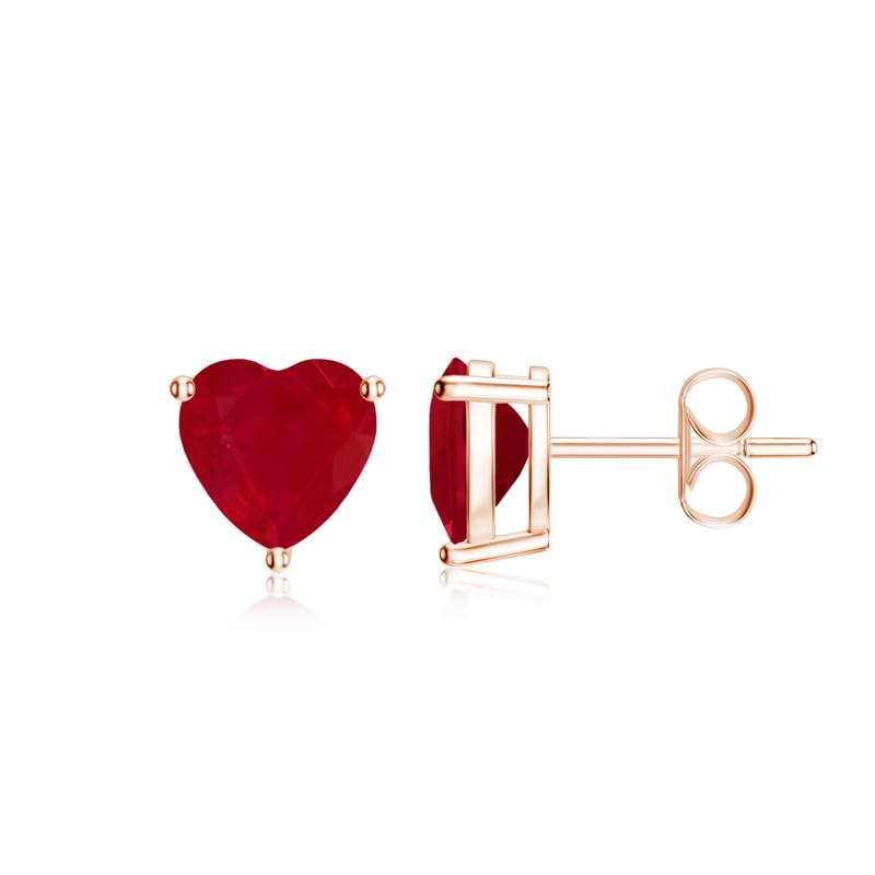 Image of Goldhartz Sterling Silver Genuine, Created or Simulated Birthstone Gemstone 7mm Heart Stud Earrings