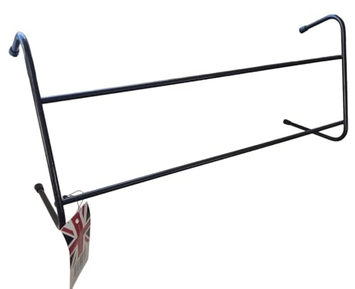 Delfinware Radiator Airer Strong Plastic Coated Steel Hanging Rail for Drying Clothes and Towels Fits Most Radiators Made in the UK (Black Small - 37.5cm wide - 2 Bar)