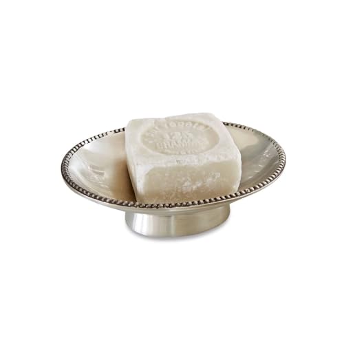 Loberon Porte-Savon Michaelson - Laiton - H/L/P env. 4/13 / 10 cm - argenté Vieilli, argenté Vieilli