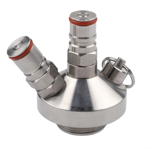 NbgrvB Doble bloqueo de bola de acero inoxidable para mini barril dispensador accesorio para cerveza casera 2L-10L con juntas de manguera plata