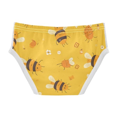 KLL Sweet Honey Pattern Cute Bees Happy Baby Boys Soft Underwear Briefs Breathable Children Undies2