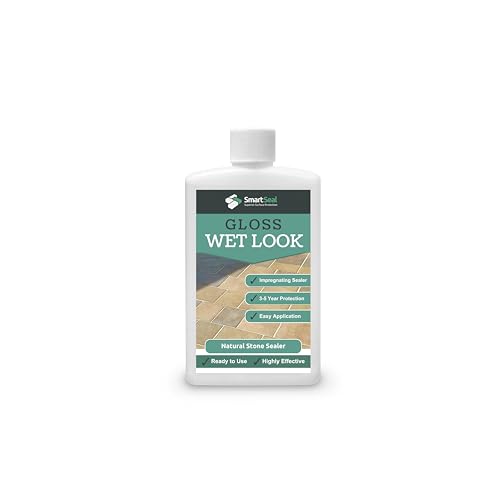 SmartSeal's Natural Stone Sealer - "Wet Look" Finish - Professional Grade, Easy To Apply Natural Stone Sealer Durable Sealers for Sandstone, Limestone & Slate. Patio Sealers Wet Look (100ml Sample)