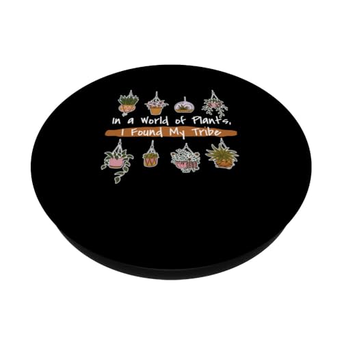 Plant Parents In a World of Plants, I Found My Tribe PopSockets Swappable PopGrip, Black - Image 2
