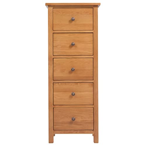 Genérico wenjingqi Cajonera sinfonier de Madera de Roble Maciza 45x32x110 cm,329924