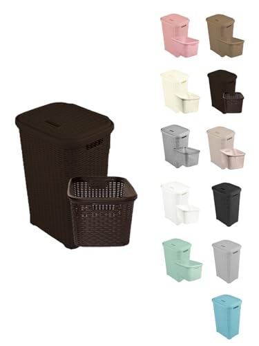 Jardin202 - Pongotodo Diseño Rattan Para Colada - Cesto Para La Ropa Sucia Set Wengué