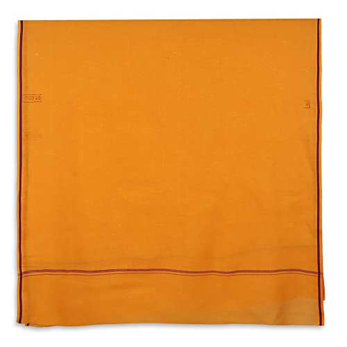Image of Cotton Skin Friendly Summer Shrink Proof Bath Towel Pure Cotton Gamcha Soft 100% for Men Boys All Purpose Living Handloom (Mustard Pack of 4)
