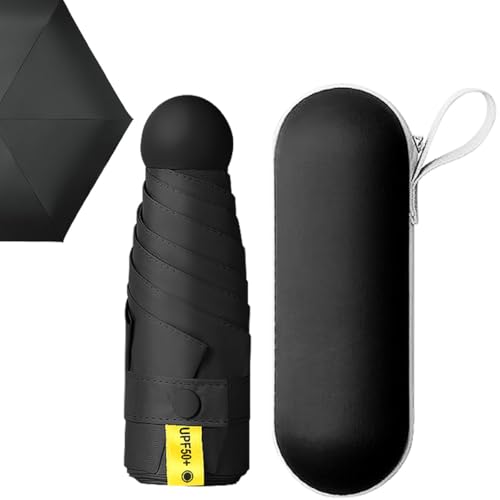 MXHIGO Mini Paraguas de Bolsillo para Lluvia y Sol, Sombrilla Plegable con Protección UV, con 6 Varillas, Ligero y...