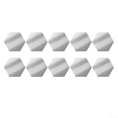Chic - 24 azulejos acrílicos hexagonales dorados para pared, no necesita pegamento, instalación sin esfuerzo para decoración del hogar (XS, 24 piezas, plateadas)