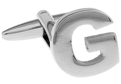 Mancuernillas para hombre Daesar letra G plateadas miniatura 3