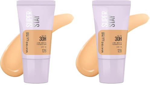 Image of Maybelline New York Super Stay Lumi Matte Liquid Foundation, 128 (Pack of 2)