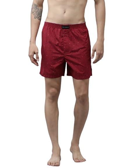 Mens Printed Pure Cotton Boxers (RED_M)-image-33