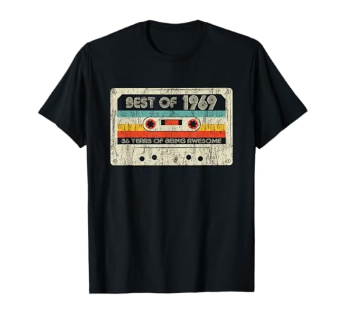 Best Of 1969 Classic Birthday Yrs Vintage 1969 Cassette Tape Camiseta