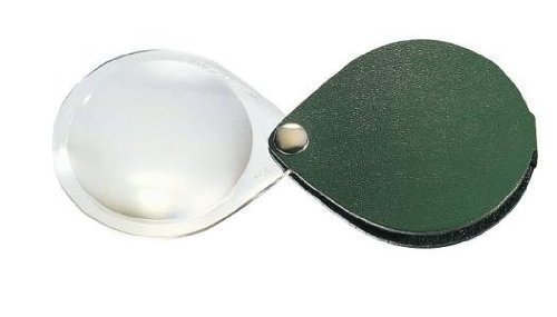 Eschenbach Classic No. 17402-50 50mm 10D 3.5x Folding Round Magnifier with pine green Leather Case