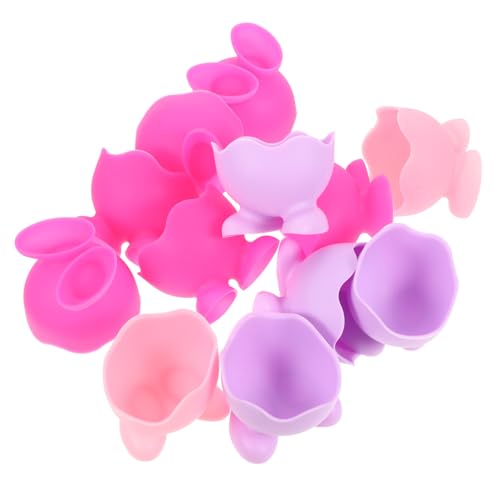 OFFSCH Egg Cooker Cups 12 Pack Silicone Egg Holder Set Stands for Microwave Sturdy and Easy to Clean Random Colors