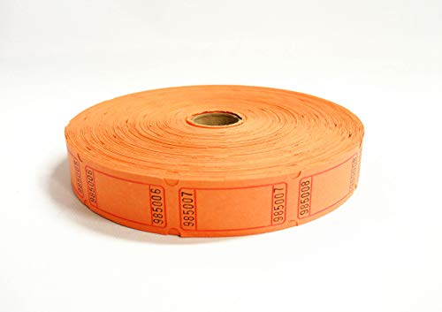 50/50 Raffle Tickets 2000 Orange Blank Cents 2000 Blank Orange Single Roll Consecutively Numbered Raffle Tickets