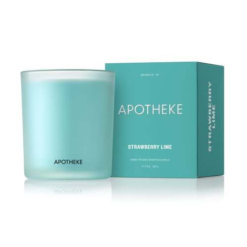Apotheke Market Collection Luxury Scented Jar Candle, Strawberry Lime, 11 Oz - Sweet Peach, Fresh Strawberry, Chamomile, Strong Fragrance, Aromatherapy, Long Lasting, Hand Poured In Usa, Soy Wax #TOP3