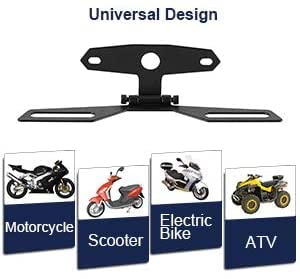 Image of KIMISS Folding License Plate Holder Bracket,Aluminum Alloy License Plate Tail Light Holder Rear Bracket Mount for Motorcycle ATV