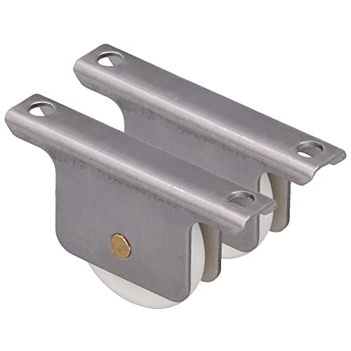 Natudeco 2Pcs 38mm Sliding Door Pulley Roller Wheel Sliding Door Pulley Replacement with Base for Bathroom Shower Glass Doors Handling Equipment
