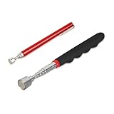 2-Piece Set Magnetic Pick Up Tool, 15LB Pull Force And 2LB Pull Force Telescopic Magnet Stick