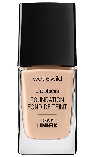 Wet N Wild Photo Focus Dewy Liquid Foundation Makeup, Shell Ivory ('Packaging May Vary) #TOP6
