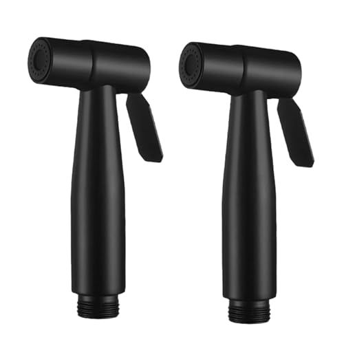 Bidet Sprayer, 2Pcs Toilet Bidet Sprayer, Detachable Stainless Steel Handheld, Bathroom Accessories for Kitchen and Toilet Cleaning, Black