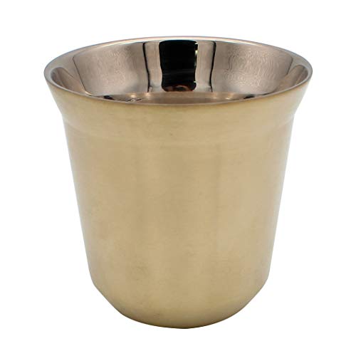 Dianoo Tazza Di Caffè Tazzine Espresso In Acciaio Inox Doppio Muro Isolato Termicamente Capsula Oro Chiaro