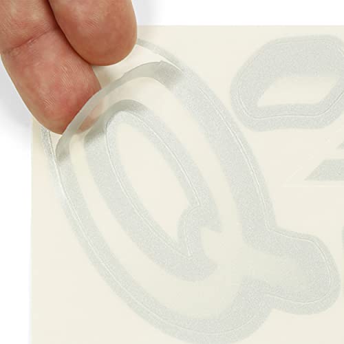 Image of STIFFIE Whipline Transparent Clear /Silver 3 inch Boat & PWC Registration Decals • Numbers Letters Stickers