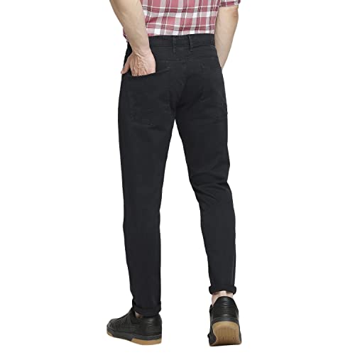 Image of Spykar Men Mid Rise Cotton Slim Fit Tapered Length Trousers