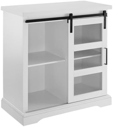 Walker Edison Weston Modern Farmhouse Sliding Glass Door Storage ...
