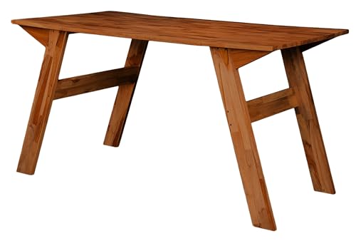 Image of Foldable Multi-Purpose Teakwood Table - Lightweight, Durable, Natural Wood Finish, Compact, Indoor Outdoor Dining Table, Work Desk, Coffee Table, Easy to Assemble, Space Saving - Walnut - Dawnriser