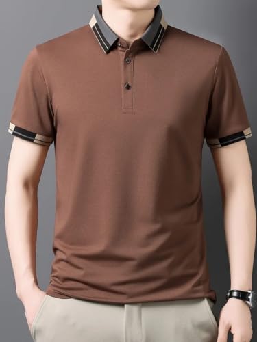 Image of TAGAS Mens Polo T-Shirt || Men's Color Block Polo Tshirt | Short Sleeve Casual Pullover with Collar |Casual Wear for Men | Mens Regular FIT T-Shirts