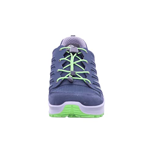 LOWA Axos GTX Lo Junior 36-40 Grau, Kinder Gore-Tex Hiking- und Approachschuh, Größe EU 36 - Farbe Stahlblau - Limone