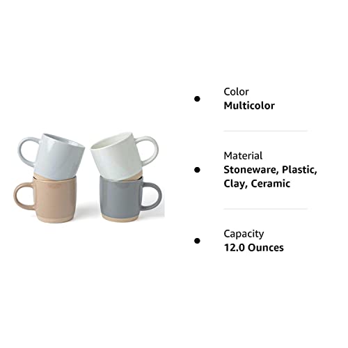 Famiware Milkyway Coffee Mugs, 12 Oz Coffee Mug Set For 4, Tea Cups With Handle For Coffee, Tea, Cocoa, Milk, Multi-Color #TOP6