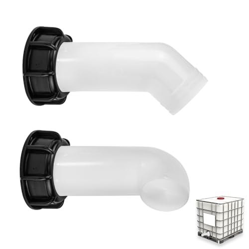 Udbrud 2 PCS Bec de Vidange avec Ecrou IBC, Buse de Réservoir d'eau Valve, Buse Bouchon S60x6 de RéServoir, Buse de Tuyau Adaptateur Universel pour Raccord...