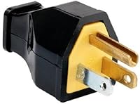 Vista 4 de Legrand Pass & Seymour SA155BKCC10 - Conector residencial de hoja recta, 15 amperios, 125 voltios, dos polos, dos cables, negro (1 unidad)