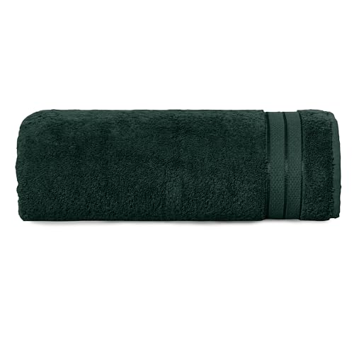 Image of Elegant Comfort Three Line Popcorn Towel Set for Bathroom 35 x 70 inches, Premium Hotel Quality 1-PACK Jumbo Towels, 100% Turkish Cotton, Soft and Durable, Quick Dry and Highly Absorbent, Forest Green